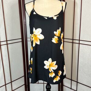 Lily by Firmiana black floral top (fits like 2x)